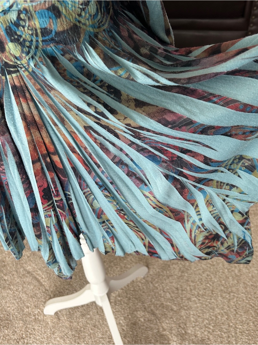 Apt. 9 Teal Multi-Print Asymmetrical V-Neck Tunic - Picture 6 of 8